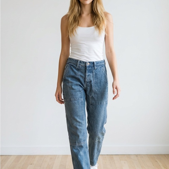 Madewell Denim - Madewell Carpenter Button Up Relaxed Straight Boot-Cut Jeans Women's Size 30x32